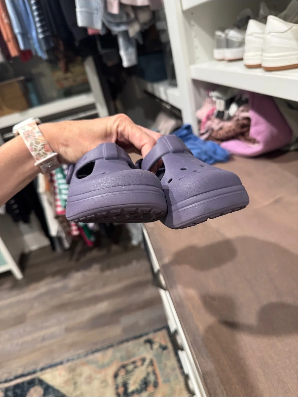 CROCS Kids Purple Mary Jane Clog with Backstrap